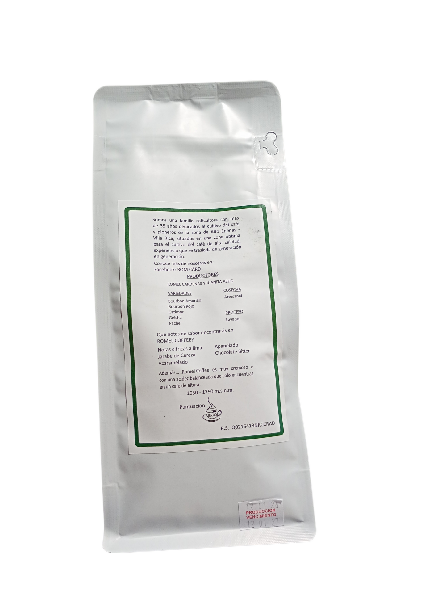 Café de Especialidad grano 250 Gr