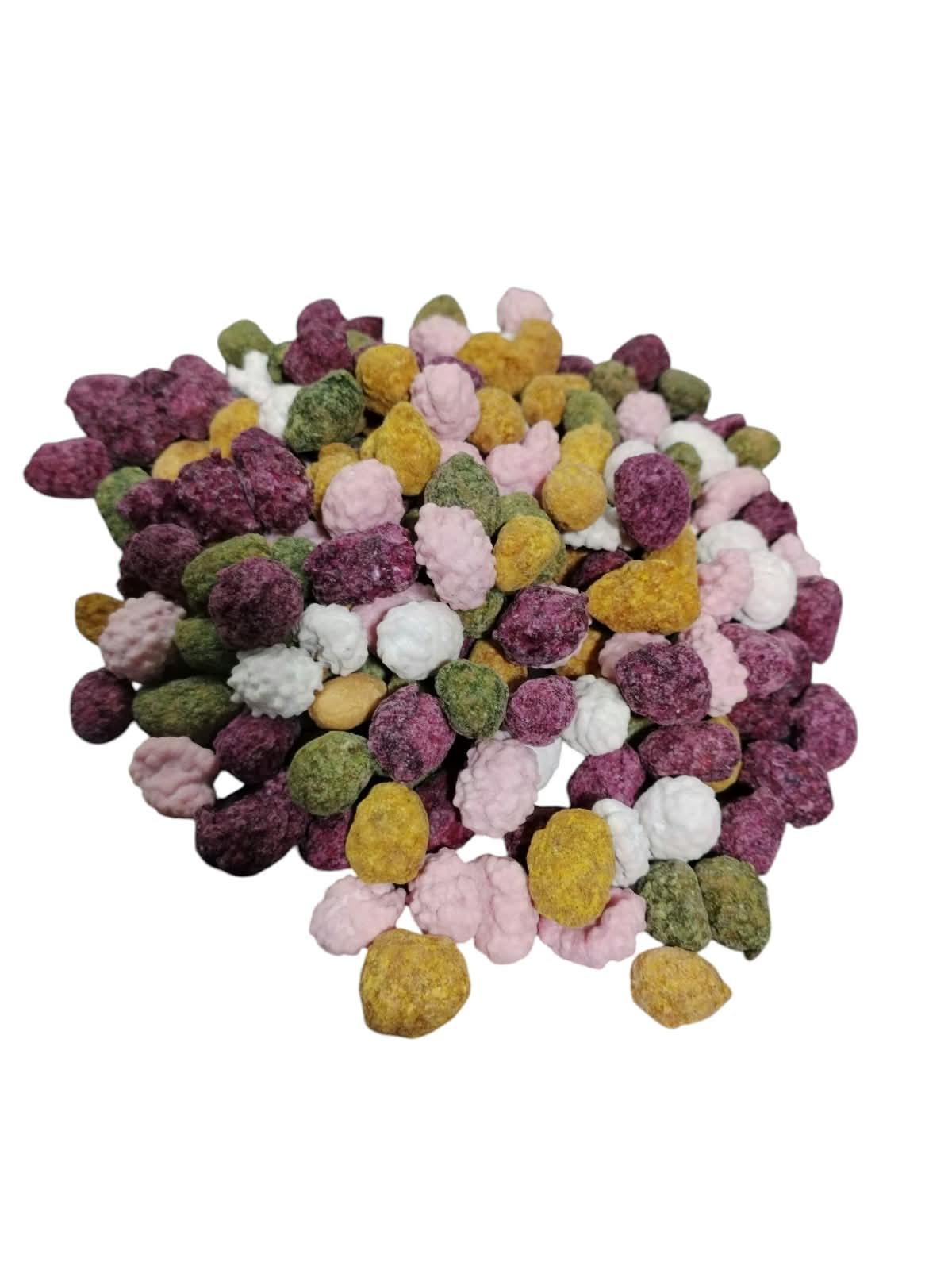 Maní confitado sabor pistacho,P souer mora y rizado 1 KG