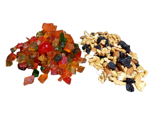 Pack pan de pascua fruta confitada 1 kg ,mix frutos secos 1 kg